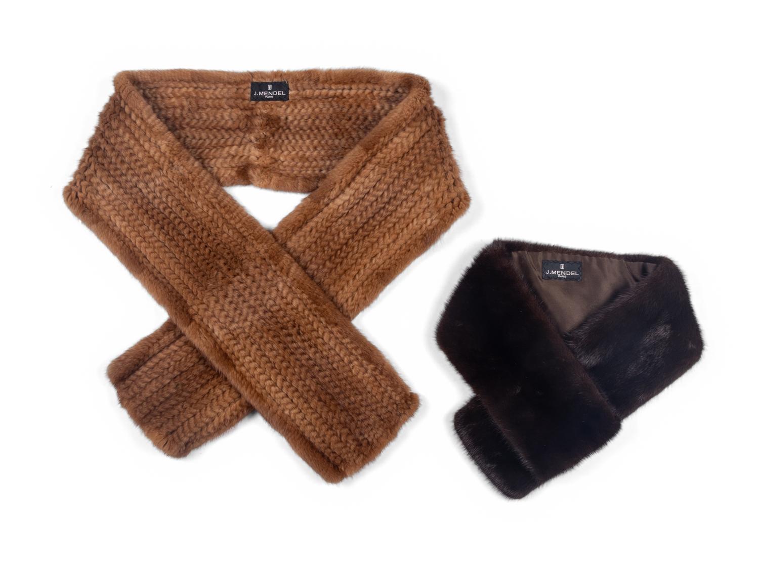 Two J. Mendel Mink Fur Scarves