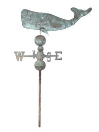 A Molded Copper Whale Weathervane
