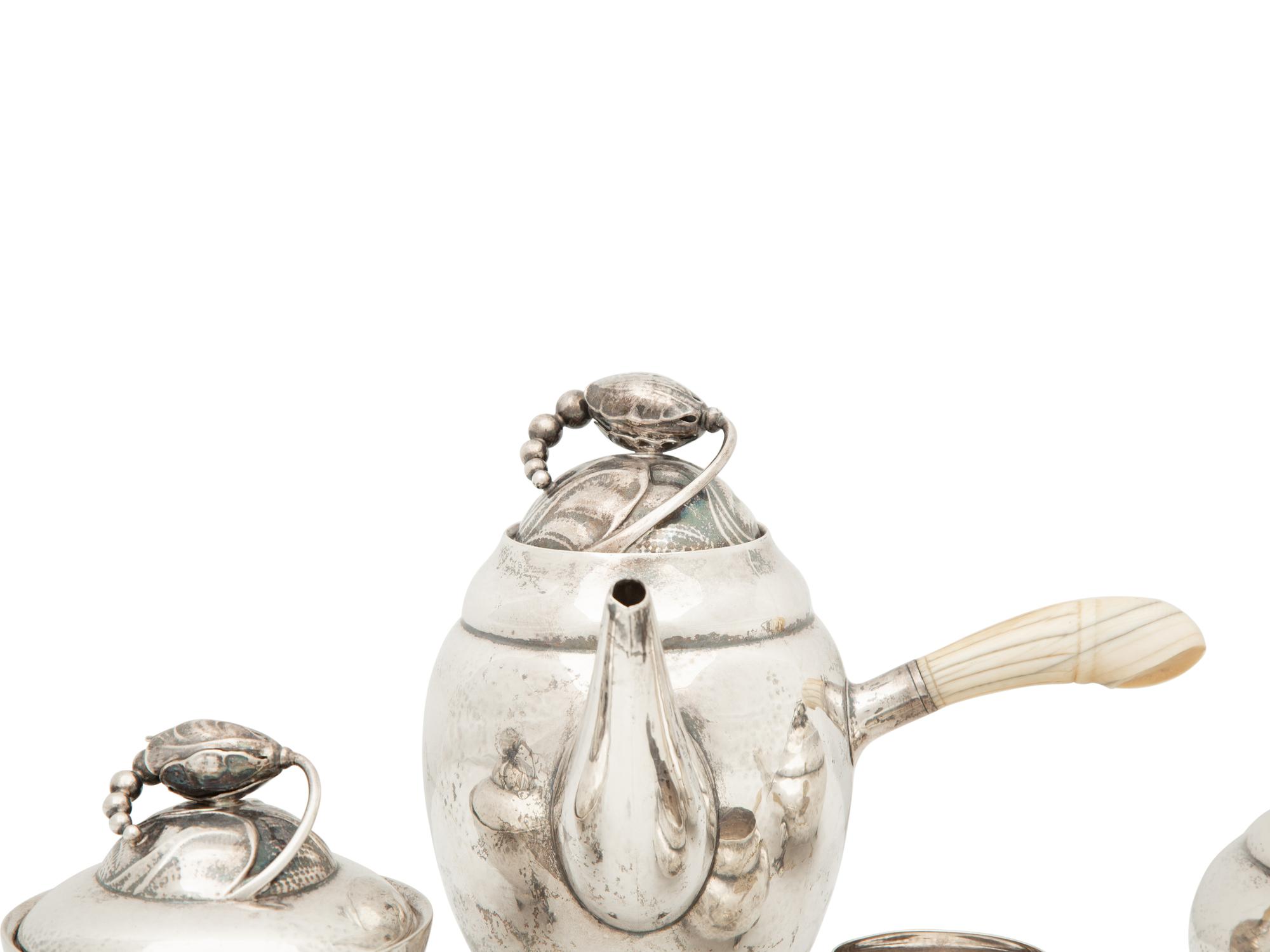 A Georg Jensen Silver Four-Piece Tea and Coffee Service