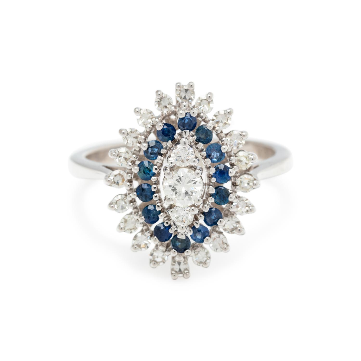 DIAMOND AND SAPPHIRE RING