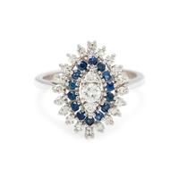 DIAMOND AND SAPPHIRE RING