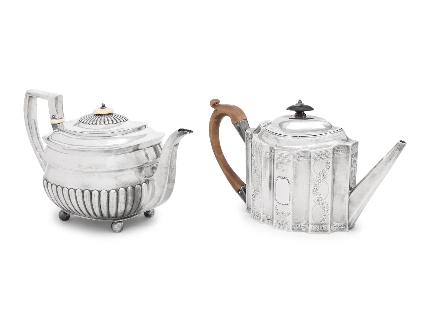 Two George III Silver Teapots