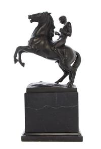 A German Bronze Equestrian Figure, Rudolf Kaesbach (1873-1955), Height overall 17 3/4 inches.