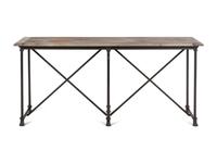 A Contemporary French Style Oak and Steel Console Table