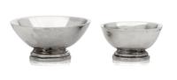Two American Silver Bowls, Obadiah Fisher, New York, NY, comprising a Revere bowl and a circular center bowl raised on a stepped foot.