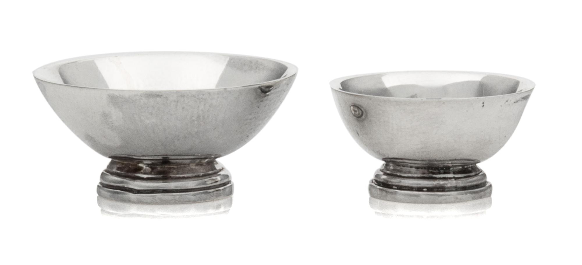 Two American Silver Bowls, Obadiah Fisher, New York, NY, comprising a Revere bowl and a circular center bowl raised on a stepped foot.