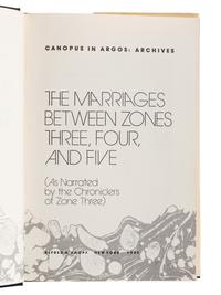 LESSING, Doris (1919-2013). [Canopus in Argos:] Re: Colonised Planet 5, Shikasta. 1979. -- The Marriages Between Zones Three, Four, and Five. 1980. -- The Sirian Experiments. 1980. -- The Making of the Representative for Planet 8. 1982. -- Documents Relating to t he Sentimental Agents in the Volyen Empire. 1983. All New York: Alfred A. Knopf.