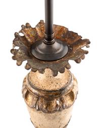 A Pair of Louis XVI Style Distressed Urn Table Lamps
