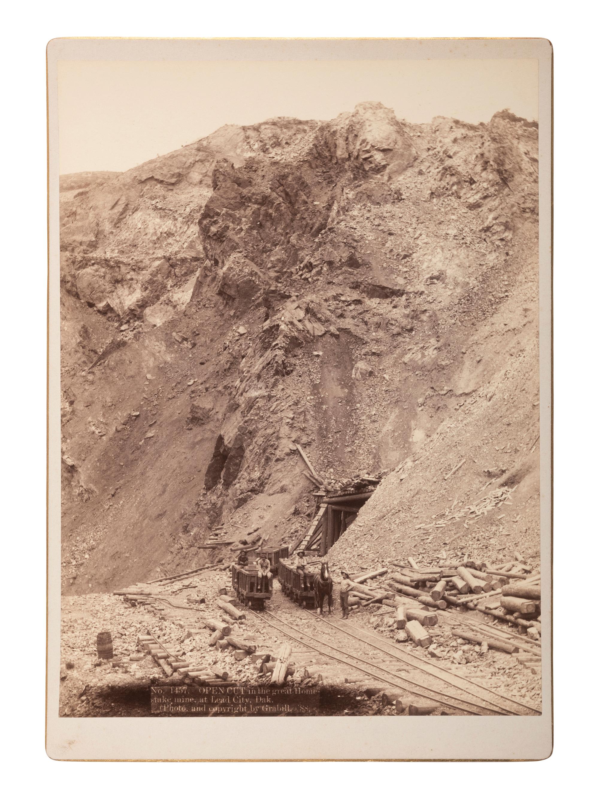 [WESTERN AMERICANA]. GRABILL, John C.H. (1849-1903), photographer. Open Cut in the great Homestake Mine, at Lead City, Dakota . 1888.