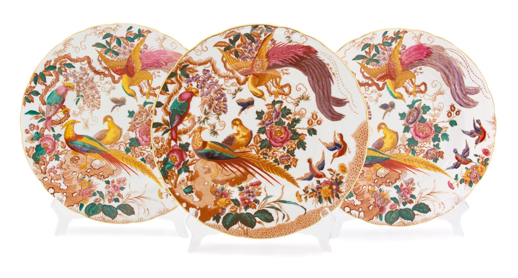 A Set of Twelve Royal Crown Derby Porcelain Dinner Plates Diameter 10 1/2 inches. — 20TH CENTURY