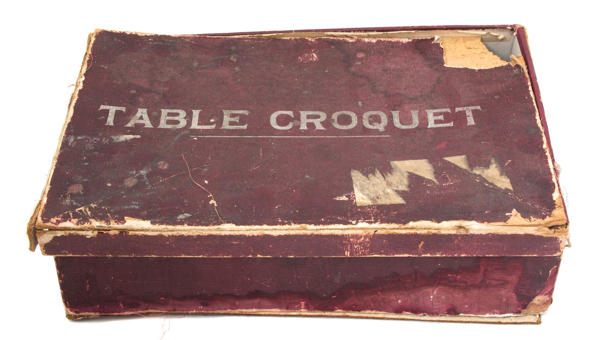 An English Table Croquet Set Height 14 1/2 inches. — LATE 19TH CENTURY
