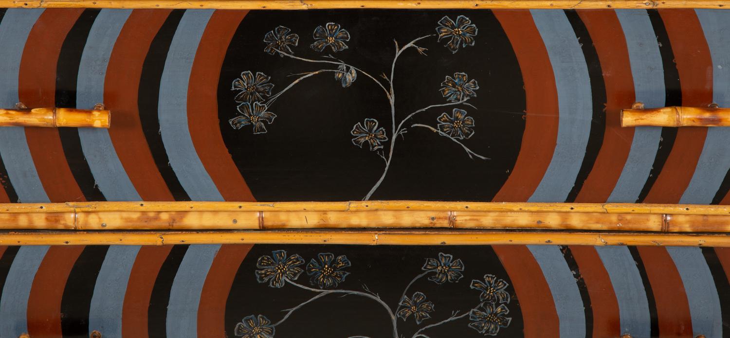 An English Bamboo and Lacquer Chest of Drawers