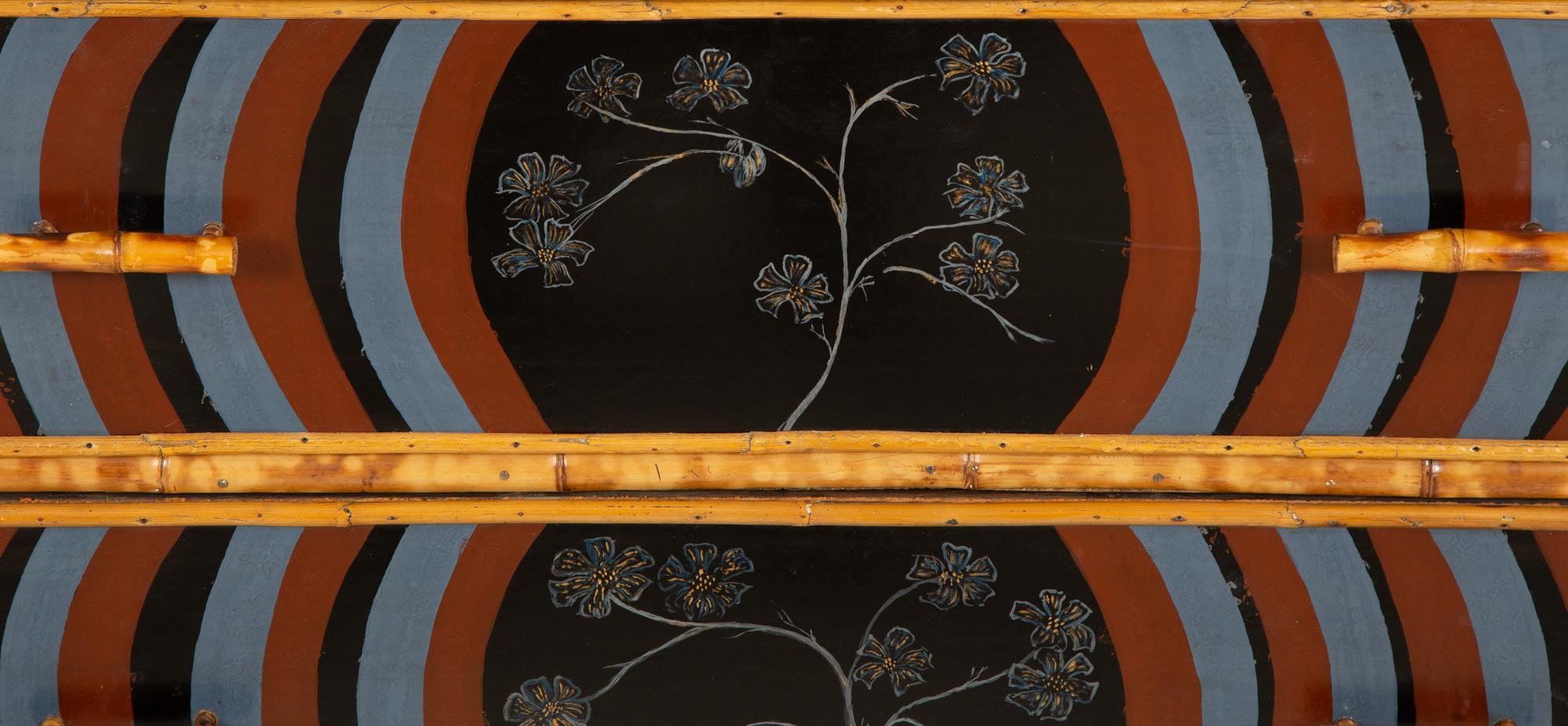 An English Bamboo and Lacquer Chest of Drawers