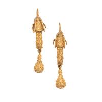 ARCHAEOLOGICAL REVIVAL, YELLOW GOLD EARRINGS