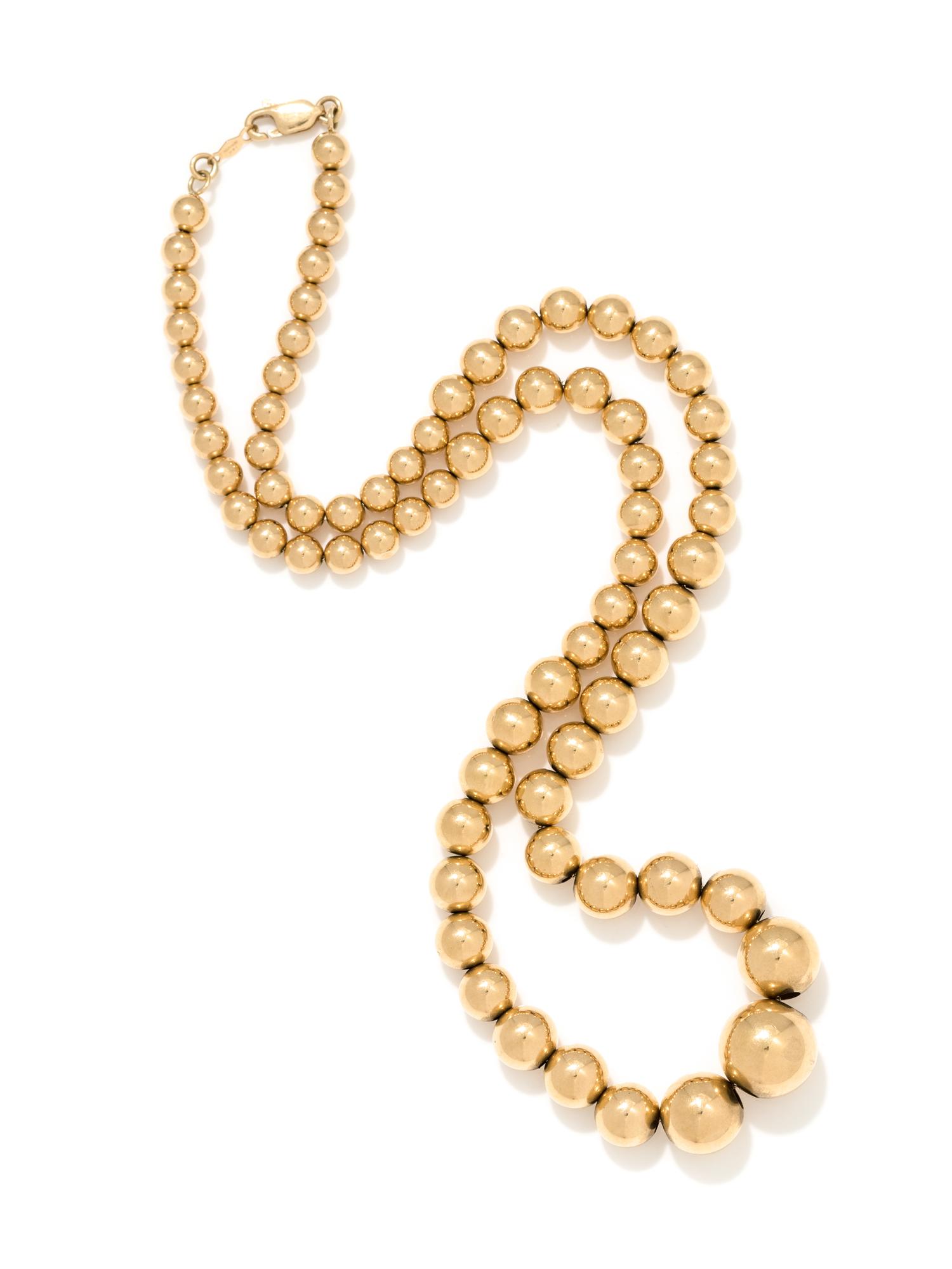 YELLOW GOLD BEAD NECKLACE