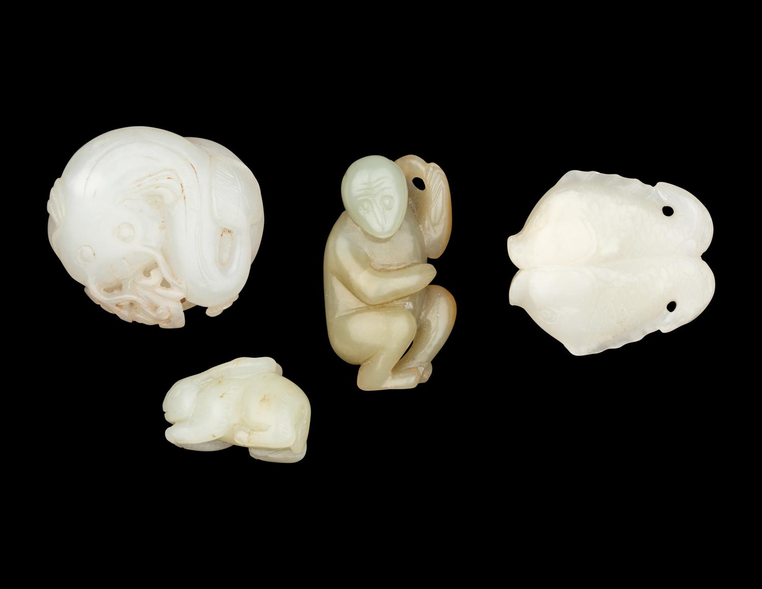 Four Chinese Jade Carvings of Animals