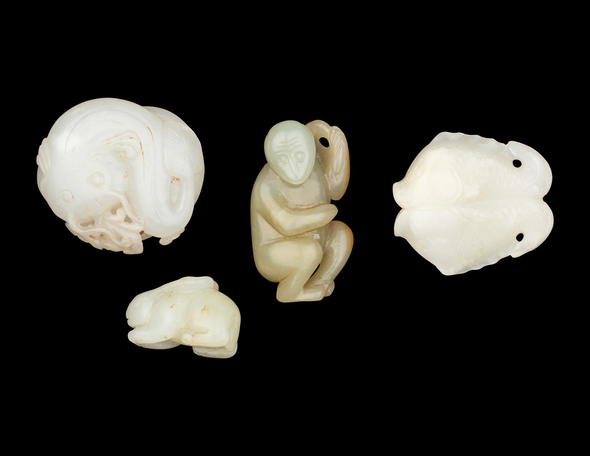 Four Chinese Jade Carvings of Animals
