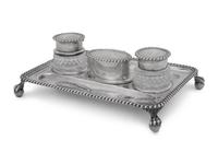 A Victorian Silver and Cut Glass Ink Stand