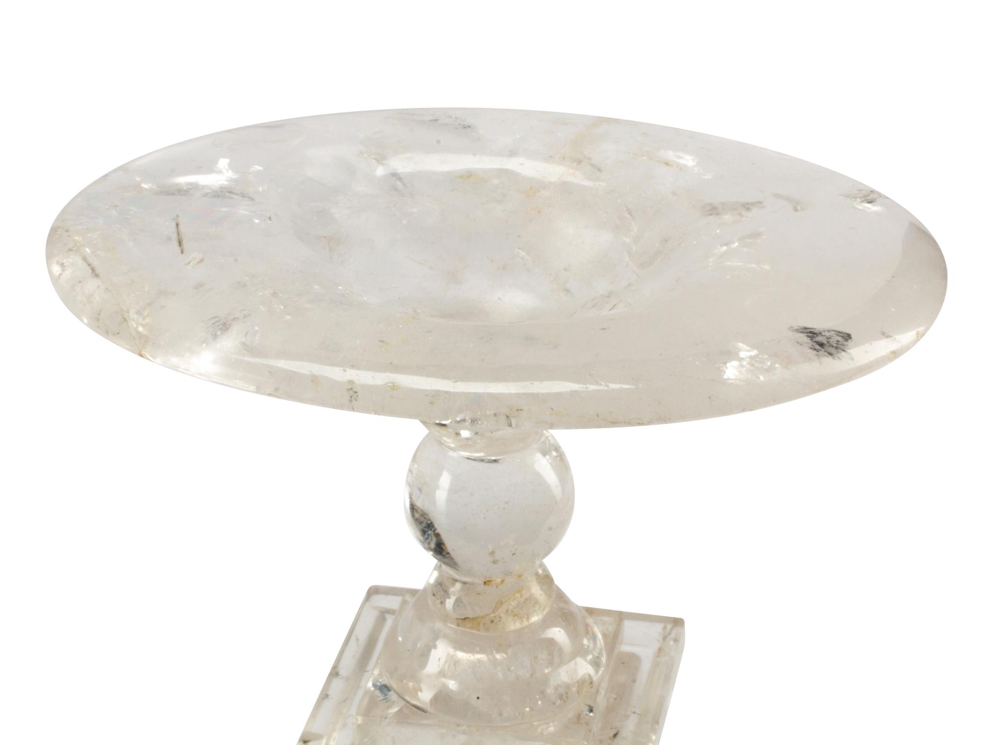 A Pair of Rock Crystal Tazza Ornaments
