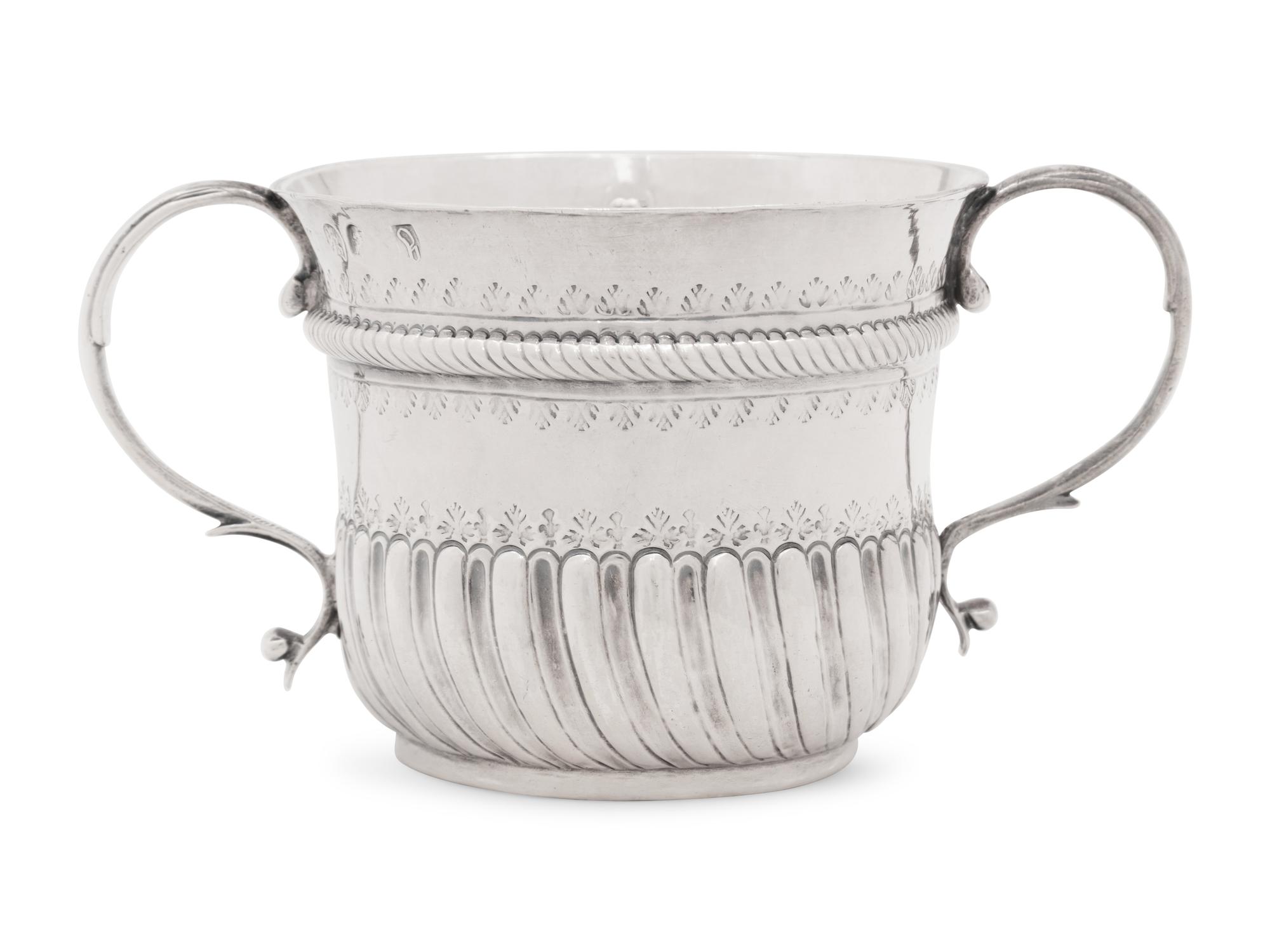 A George I Britannia Silver Caudle Cup