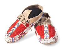 Northern Plains Beaded Hide Moccasins