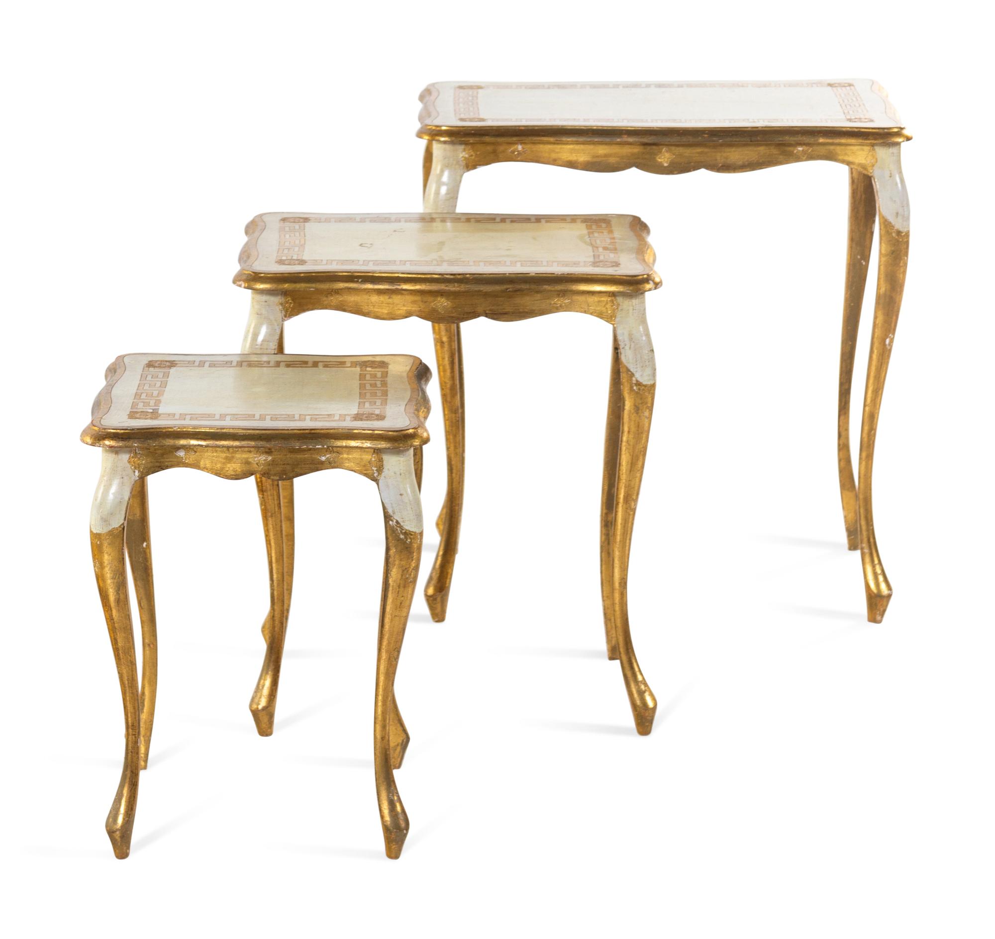 A Set of Three Italian Giltwood Nesting Tables