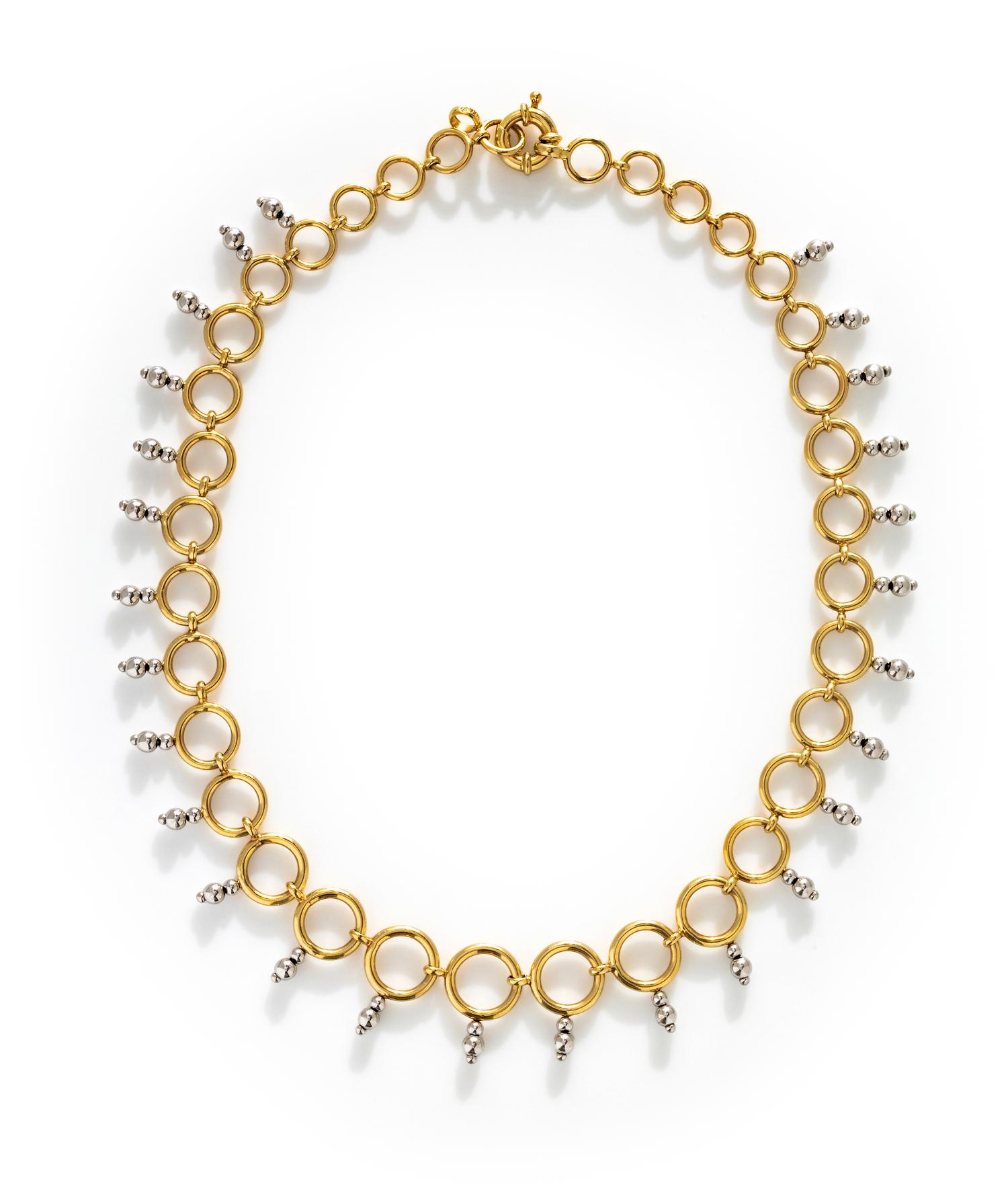 BICOLOR GOLD CIRCLE NECKLACE