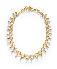 BICOLOR GOLD CIRCLE NECKLACE