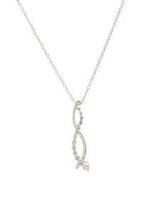 A 14 Karat White Gold and Diamond Pendant Necklace, 1.80 dwts.