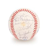 A 1983 Boston Red Sox Team Signed Autograph Baseball with 25 Signatures (Beckett Authentication Services Letter BAS Certified),