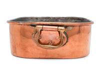 An English Copper Roasting Pan with Brass Handles