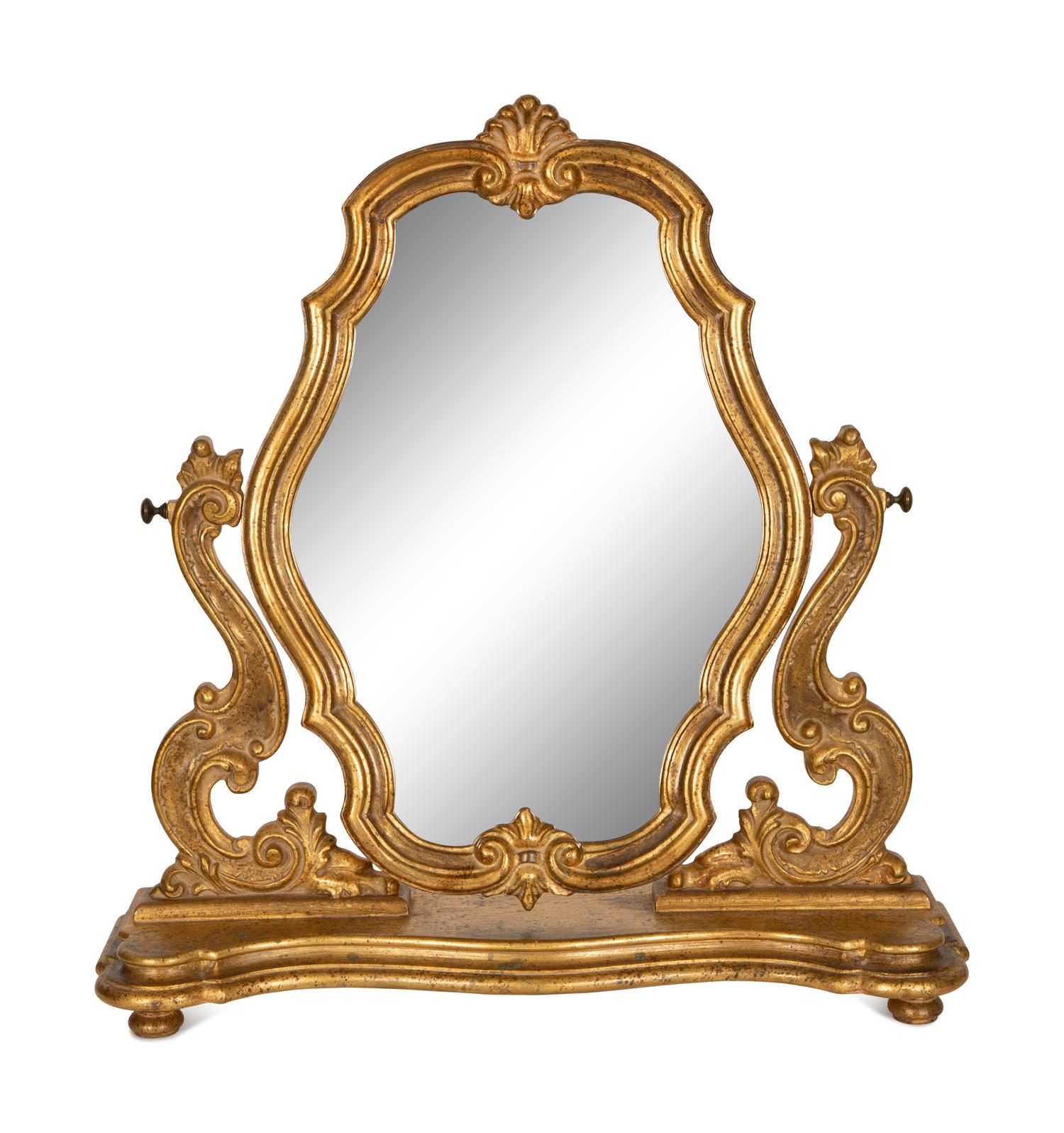 A Continental Giltwood Dressing Table Mirror