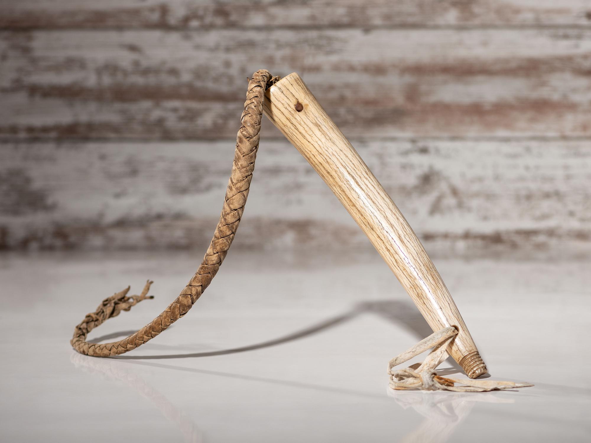Northern Plains Elk Antler Quirt, with "Rattlesnake" Finial