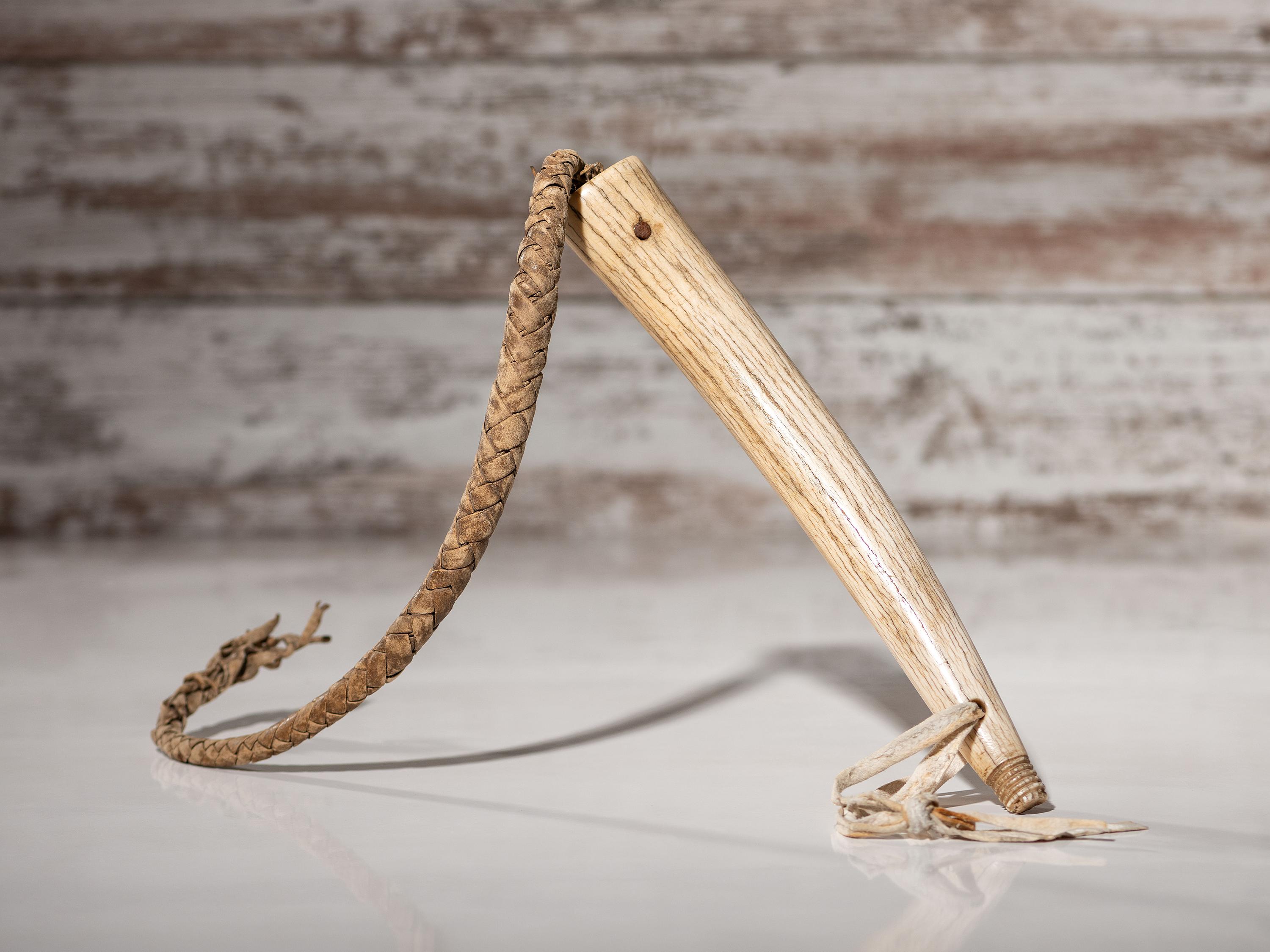 Northern Plains Elk Antler Quirt, with "Rattlesnake" Finial