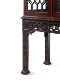 A Chinese Chippendale Style Mahogany Vitrine Cabinet