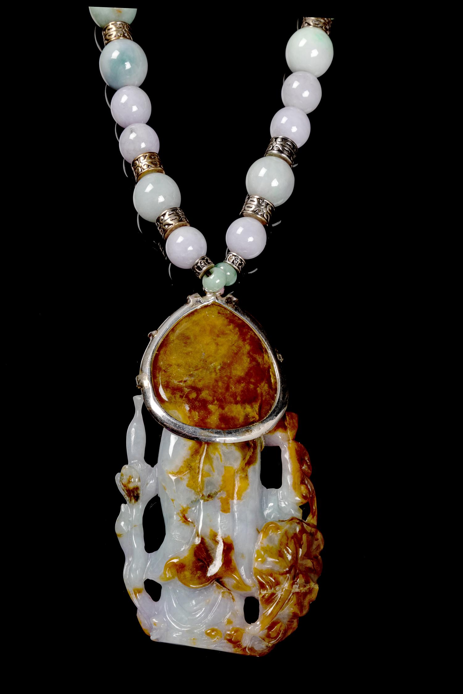 A Chinese Jadeite Beaded Necklace