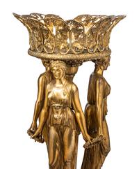 A Pair of Empire Style Gilt Bronze Figural Centerpieces