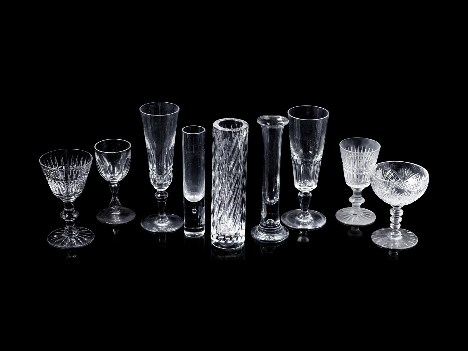 A Collection of Cut Glass Stemware Articles