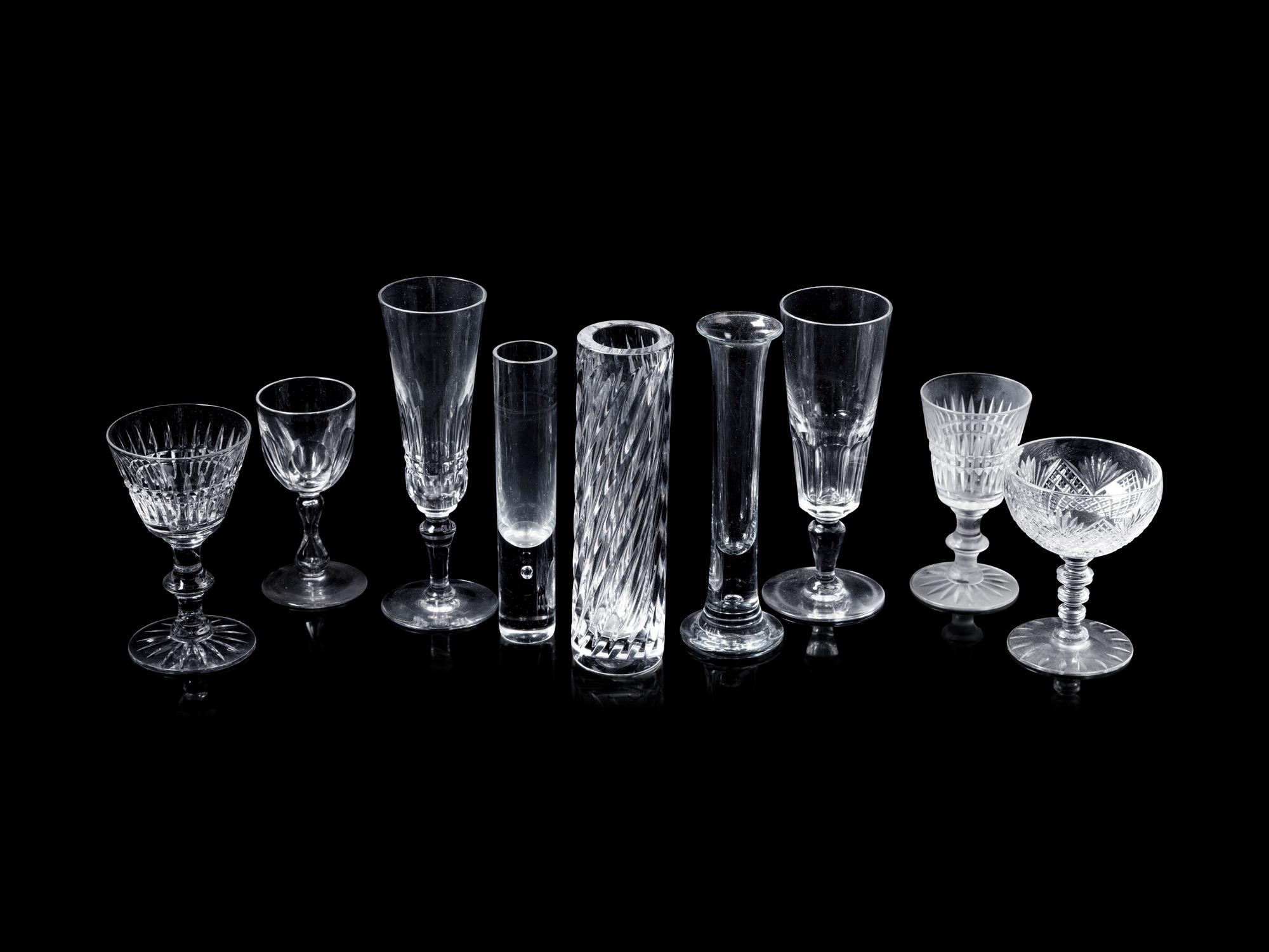 A Collection of Cut Glass Stemware Articles