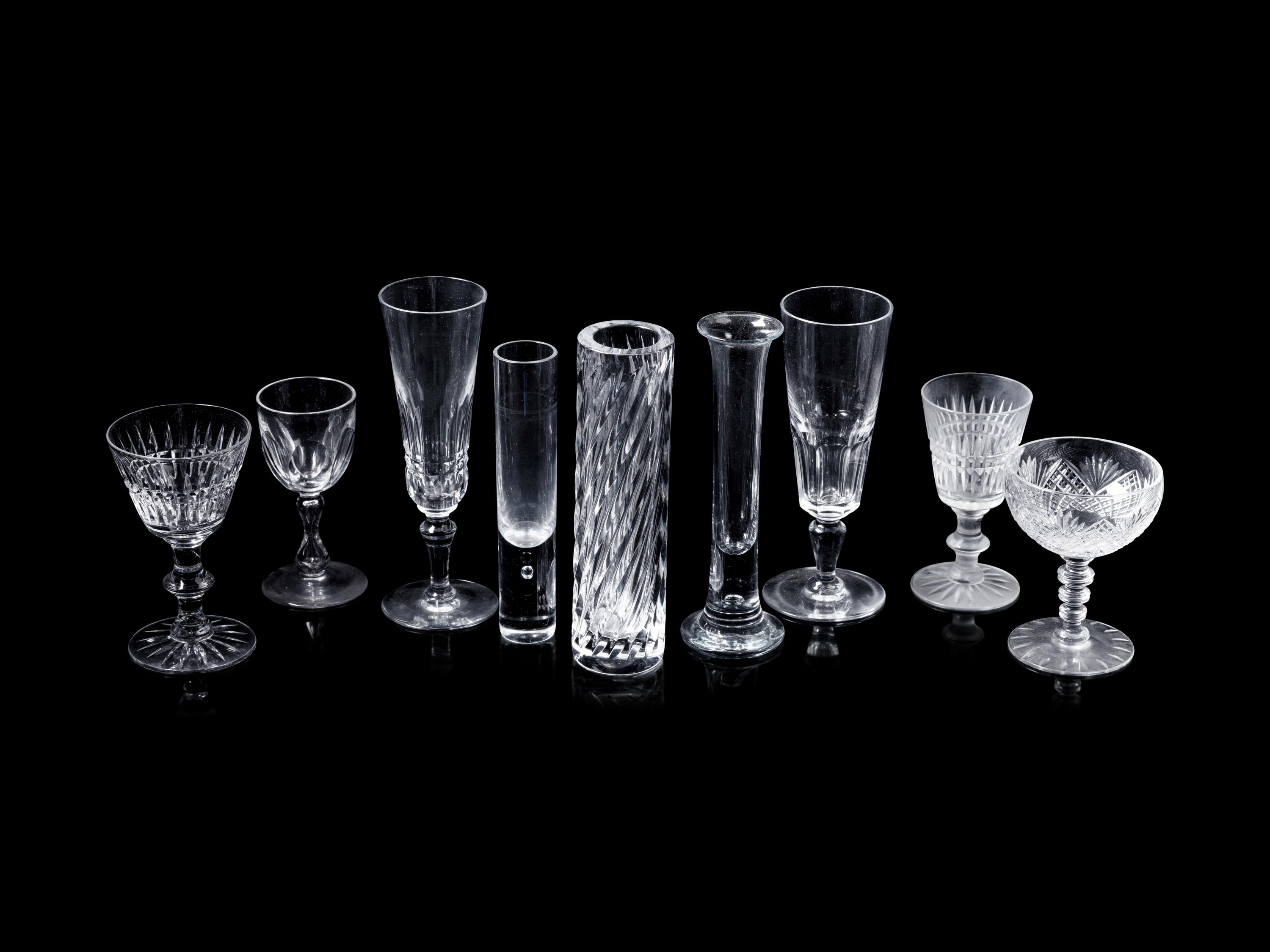 A Collection of Cut Glass Stemware Articles