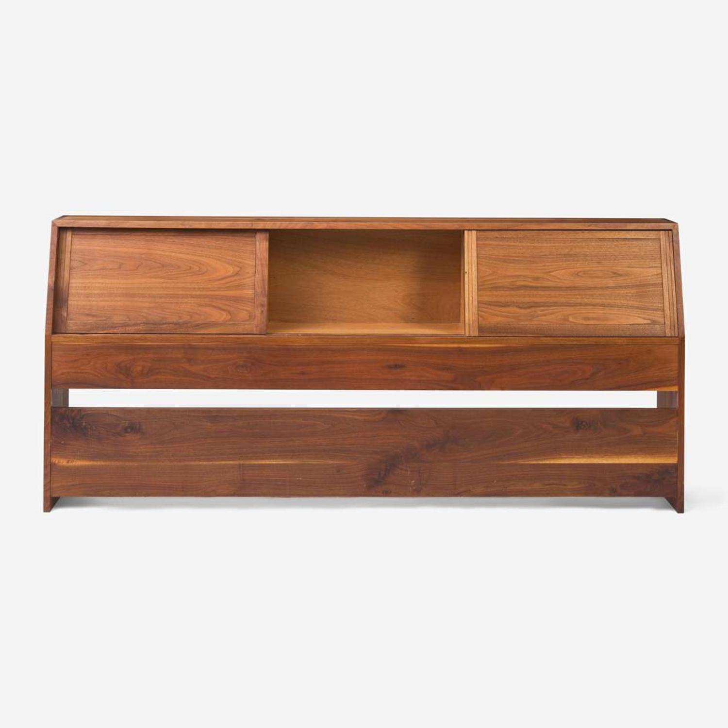 George Nakashima (American, 1905-1990) King-Size Triple Sliding-Door Storage Headboard, New Hope, Pennsylvania, 1967