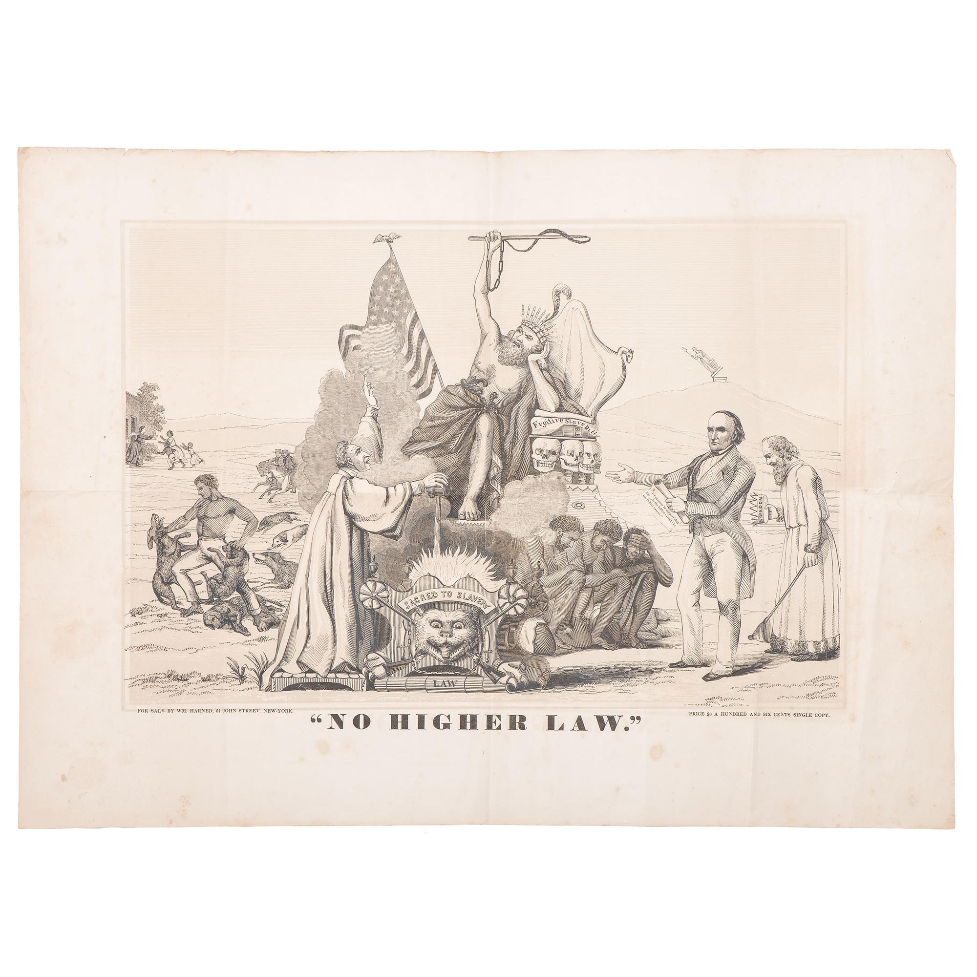 Antislavery Woodcut, No Higher Law , Ca 1850