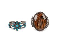 Morenci Turquoise and Jasper Cuff Bracelets