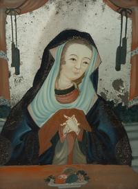 Five Continental Reverse Paintings on Glass with Religious Scenes