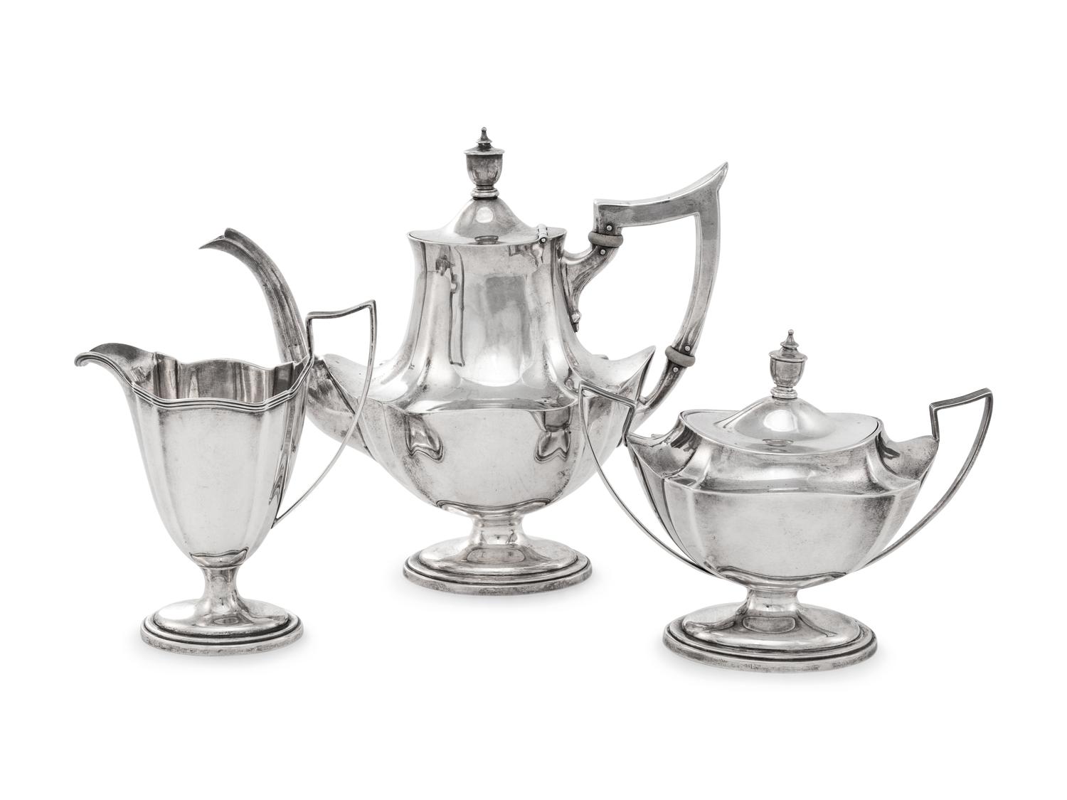 An American Silver Three-Piece Tea Service