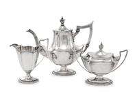An American Silver Three-Piece Tea Service