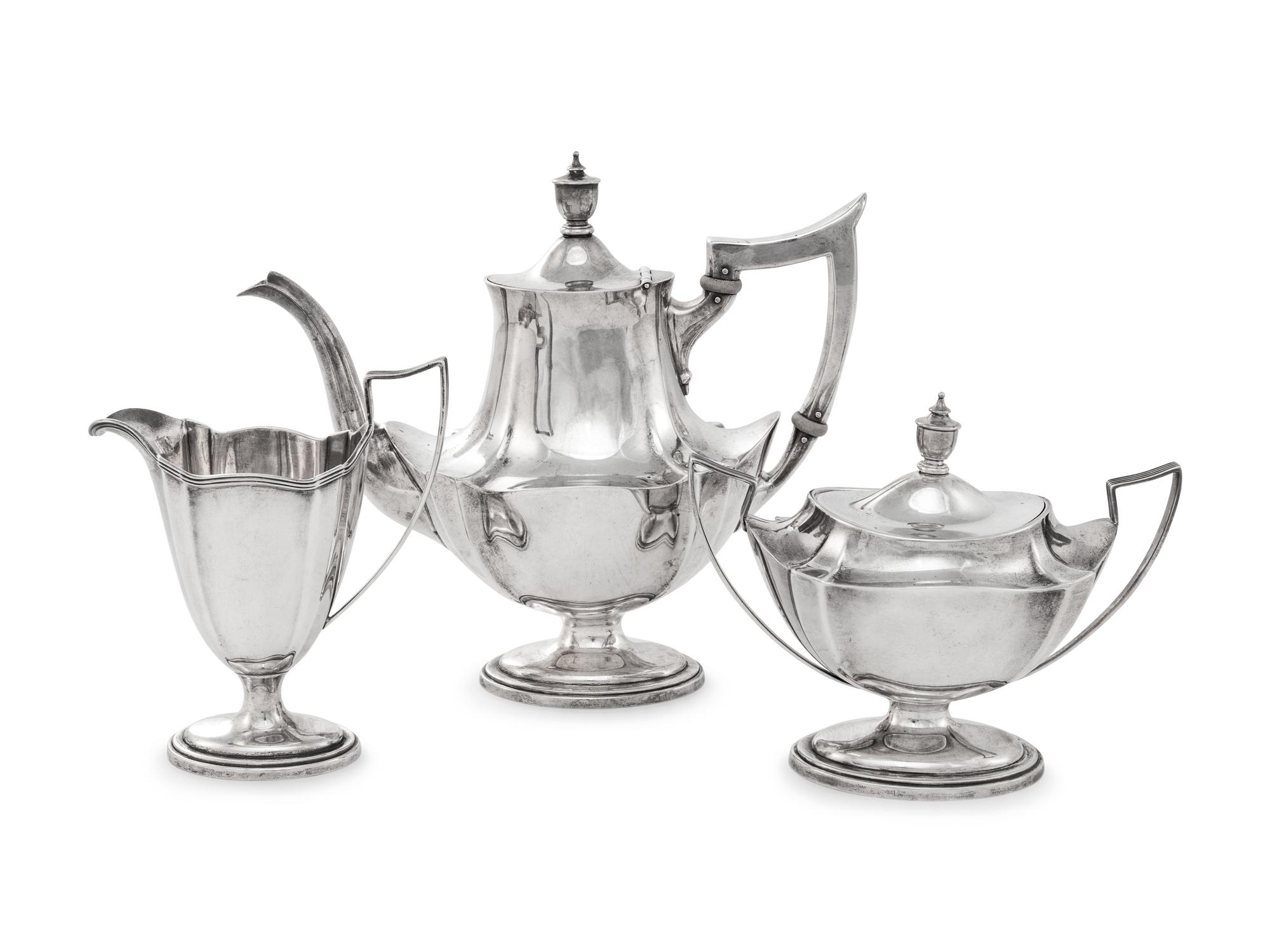 An American Silver Three-Piece Tea Service
