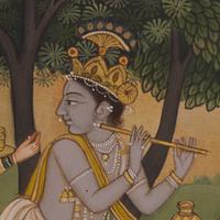 A Painting of Krishna Playing His Flute to the Gopis, Punjab Hills, 20th Century
