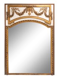 An Italian Painted and Parcel Gilt Overmantel Mirror