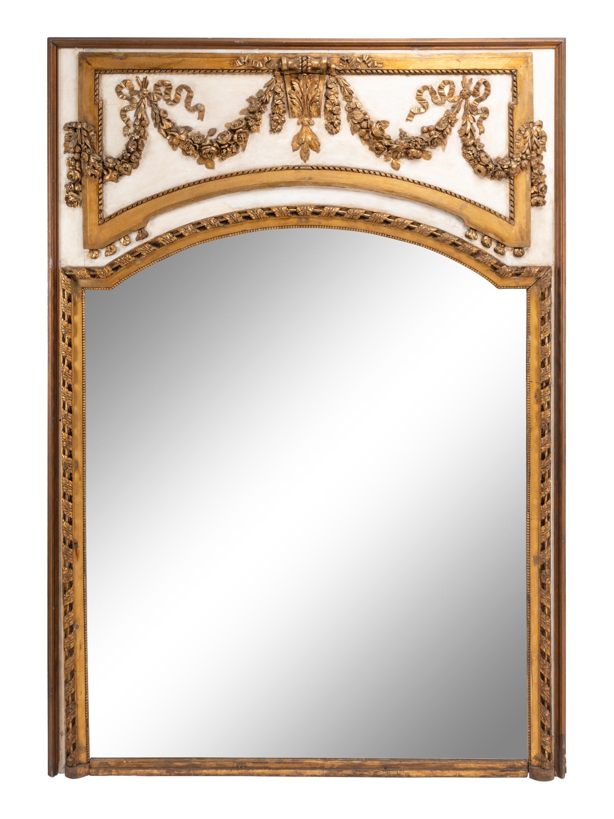 An Italian Painted and Parcel Gilt Overmantel Mirror